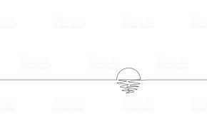 In this art tutorial on how to draw a sunset i start by explaining how to structure the drawing. Single Continuous One Line Art Sunny Ocean View Sea Voyage Sunrise Line Art Outline Drawings Continuous Line Tattoo