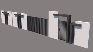 Modern Fence 3d Model Exterior Wall Design House Fence Design Modern Fence Design