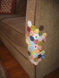 Couch Hexagon Patch Yarn Bombing Couch Repair Quilts
