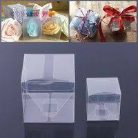 10 Pcs Wedding Transparent Cube Favour Boxes Sweet Candy Cake Gift Bags 2 Sizes Noc Wish Wedding Boxes Wedding Supplies Custom Packaging Boxes