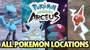 EVERY POKEMON LOCATION in POKEMON LEGENDS ARCEUS! (All Rare Pokemon) -  YouTube