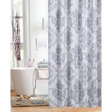 Mainstays Classic Noir Grey White Fabric Shower Curtain Walmart Com Pink Shower Curtains Fabric Shower Curtains Curtains