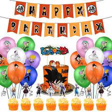 We sell dragon ball z kid's birthday party supplies including hard to find and vintage decorations, tableware, party favors and so much more!! Shiyao 42 Pcs Dragon Ball Z Birthday Party Decorations Balloon Banner Cake Toppers Set Anime Party Supplies For Kids And Boys Walmart Com Walmart Com