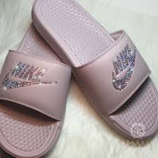 Black And Gold Nike Slides Womens Nike Slides Swarovski Nike Rose Bling Nike Bedazzled Nike Nike Benassi Jdi Slides All Sizes Fashion Shoes Sandals Nike Slippers Slides Shoes Nike