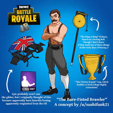 Tons of awesome fortnite fan art wallpapers to download for free. Fortnite Fan Creates Hilarious Bare Fisted Brawler Skin Concept Art Dexerto