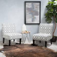 Noble House Kassi Gray Geometric Patterned Fabric Accent Chairs Set Of 2 67014 The Home Depot In 2020 Fabric Accent Chair Comfortable Living Room Chairs Accent Chair Set