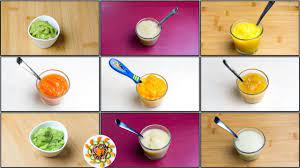 9 Fruit Purees For 4 6 Month Baby Stage 1 Homemade Baby Food Healthy Baby Food Recipes Youtube