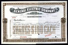 The lucky recipient gets the one share stock certificate and becomes a real shareholder entitled to annual reports, declared dividends, & any shareholder perks. General Electric Company Historic 1892 Ca 1909 Specimen Stock Certificate Dow Jones Index Dow Chemical Stock Certificates