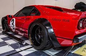 Construction tubular steel chassis, steel body, aluminium engine lid and front compartment lid. Tokyo Auto Salon Widebody Ferrari 308 Gtb By Liberty Walk