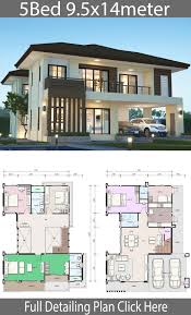 Looking for inspiration for two storey house plans? House Design Plan 9 5x14m With 5 Bedrooms Home Design With Plan 2 Storey House Design Affordable House Plans Model House Plan