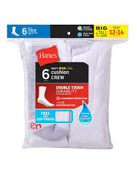 Your feet work hard every day so they deserve the best socks at a chill price. Hanes Men S Big Tall Cushion Crew Socks 23137