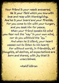Kahlil Gibran Friendship Kahlil Gibran Wise Words Words