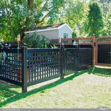 Incredible Black Pvc Vinyl Lattice Garden Fence And Gate From Illusions Vinyl Fence Gardenideas Homedecor Black Garden Fence White Garden Fence Vinyl Fence