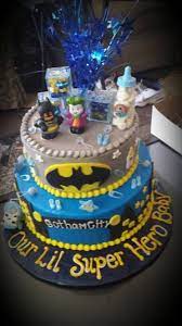Batman Babyshower Themed Cake Baby Bear Baby Shower Superhero Baby Shower October Baby Showers