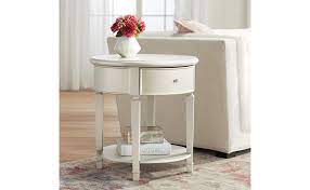 Favorite narrow nightstands for small e bedrooms driven by. Amazon Com Alina 1 Drawer Champagne Silver Round Side Table 55 Downing Street Kitchen Dining