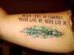 Never Cruel Nor Cowardly Never Give Up Never Give In Never Cruel Or Cowardly Never Give Up Never Give In The Doctor Who Tattoos Dr Who Tattoo Doctor Tattoo