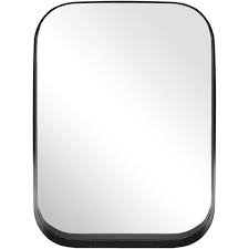 Home Decorators Collection Medium Rectangle Black Modern Mirror With Rounded Corners 32 In H X 24 In W Mr20405 Hd The Home Depot Modern Mirror Home Decorators Collection Antique Mirror Wall