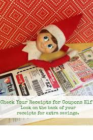 Elf On The Shelf Check Your Receipts For Coupons Elf With Images Elf On The Shelf Elf Christmas Wonderland