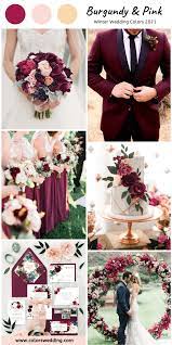 It is a beautiful colour with so many dark and light shades from hot pink to blush pink. Winter Wedding Color Palettes For 2021 Burgundy And Pink Wedding Trends Winter Winter Wedding Color Palette Burgundy Wedding Theme Winter Wedding Colors