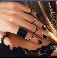 Siyah Eklem Yuzukleri Eklem Yuzukler Fashion Ring Moda Taki
