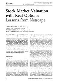 ✓ free for commercial use ✓ high quality images. Pdf Stock Market Valuation With Real Options Herbert Rijken Academia Edu