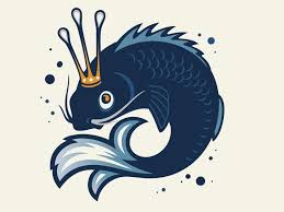 Fish King Animal Logo Art Inspiration Sticker Art