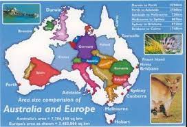 Australia In Europe Map Size Comparison Of Australia And Europe | Australia, Australia Map,  Australia Travel