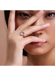 Mov Diamond ROSE GOLD Kadın Mori Baykuş Pırlantalı 14 Ayar Altın Kadın  Yüzük 1678221