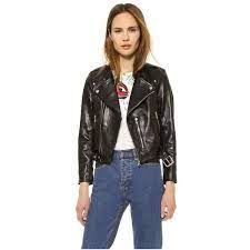 Marc Jacobs Cropped Leather Moto Jacket