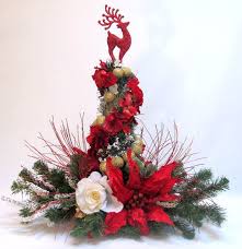 Red Poinsettia Christmas Decor By Everythingfloral Christmas Floral Arrangements Christmas Flower Arrangements Christmas Floral