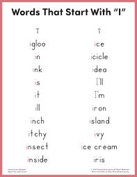 Check spelling or type a new query. Words That Start With I For Kindergarten Primarylearning Org
