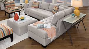 Cindy Crawford Home Calvin Heights Platinum Microfiber 2 Pc Xl Sectional Living Room Sectional Rooms To Go Furniture Living Room Sets Furniture