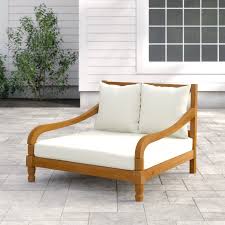 Wiest Double Chaise Lounge With Cushion In 2020 Double Chaise Lounge Chaise Lounge Double Chaise