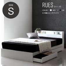 ベッドフレーム rues ルース シングル 2色対応 2口コンセント 棚付き 家具通販のわくわくランド 本店 ベッドフレーム 収納付きベッド ベット 収納