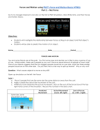 Forces and motion basics phet simulation lab. Part 1 Net Force