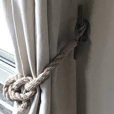 Square Knot Curtain Tie Back Beach Decor Jute Rope Curtain Etsy Curtain Tie Backs Rope Curtain Tie Back Curtains