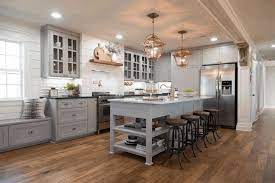 Kitchen Grey Cupboards Light Brown Wooden Shelf Simple Dining Chair Floorboard Plain White C Brown Wood Kitchen Table Cheap Dining Chairs Simple Dining Chairs