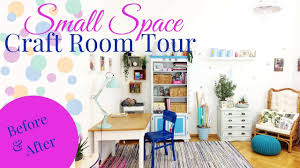 It used to be part of someone's hutch. Before After Small Space Craft Room Tour Craft Supply Organization Youtube