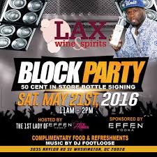 50 Cent Effen Vodka Bottle Signing Lax Wine Spirit Neccessary Presence