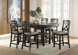 Check out our counter height table selection for the very best in unique or custom, handmade pieces from our kitchen & dining tables shops. 5705bk 36 7 Pc August Grove Baywater Two Tone Black Finish Wood Fabric Padded Seats Counter Height Dining Table Set