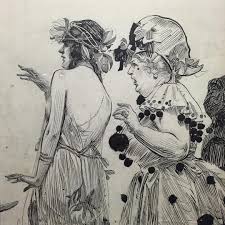 Andy Espinoza On Instagram Detail Of An Orson Byron Lowell 1871 1956 Ink Illustration Ink Illustrations Illustration Art Vintage Illustration