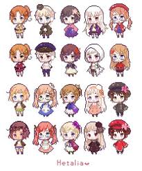 Cute Pixel Nyo Talia Girls Anime Pixel Art Hetalia Anime