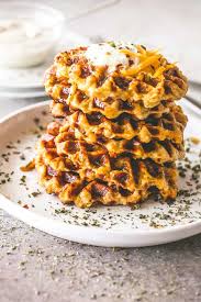 Cook until golden brown, 3 to 5 minutes. Cheesy Potato Waffles Recipe How To Use Leftover Mashed Potatoes