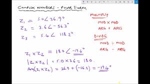 Distribute (or foil) in both the numerator and denominator to remove the parenthesis. Multiplication And Division Of Complex Numbers In Polar Form Youtube