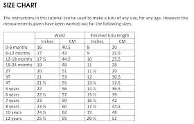 tutu sizes classic size chart diy fortheloveofgolf