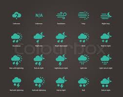 Wettersymbole zur darstellung der aktuellen wetterbedingungen und wettervorhersage für die städte. Wettersymbole Stock Vektor Colourbox
