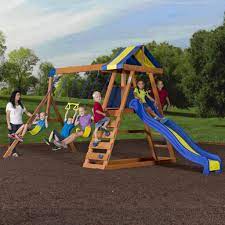 Backyard Playground Sets Backyard Discovery Dayton Cedar Wooden Swing Set Walmart Wooden Swing Set Backyard Swing Sets Swing Set