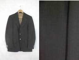60s Travel Knit Blazer 38r Wrinkle Free Brown Blazer Mens Knit Blazer Mens Sport Coat Travel Jacket