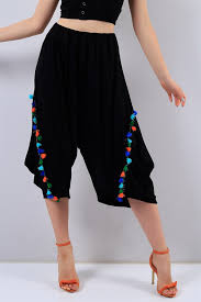 39 95 Tl Siyah Puskul Detayli Likrali Salvar 16220b Modamizbir Salvar Siyah Pantolon