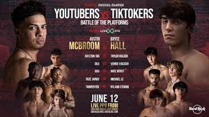 In the main event, youtube star (and ace family founder) austin mcbroom will face tiktok star bryce hall. Epglaasxeg7l4m